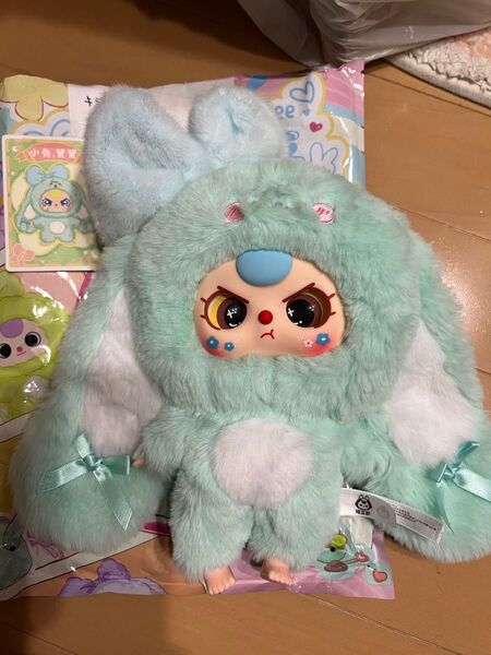 18 Babythree ミント垂れ耳うさぎ 特別目キラキラ目 ぬいぐるみ