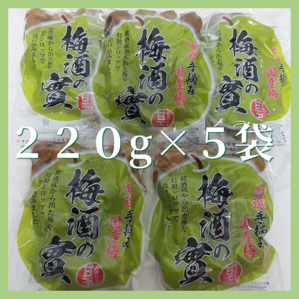 梅酒の實 甘玉 厳選手摘み国産梅 梅酒の梅 220g×5袋パック梅酒