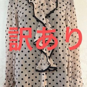 【訳あり】【評価を下げない方だけ】シアー ドット 可愛い ブラウス