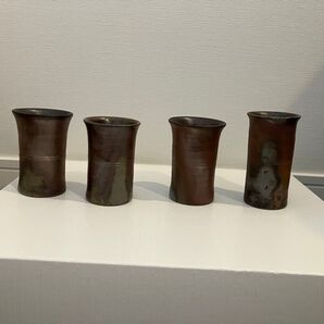 備前焼 ビアカップ ビアグラス 酒器 4客