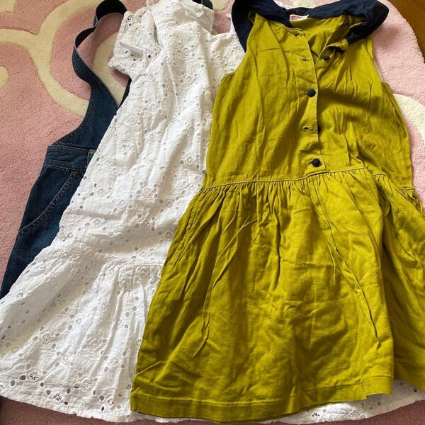 ワンピース オリーブ ホワイト デニム ジャンパー スカート ノースリーブワンピース 肩出しワンピース ZARA まとめ売り