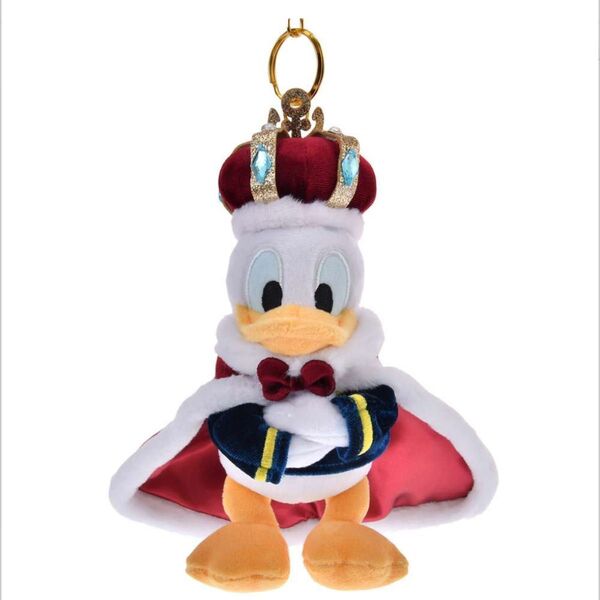ドナルド ぬいぐるみキーホルダー・キーチェーン DONALD THE KING BIRTHDAY ディズニーストア