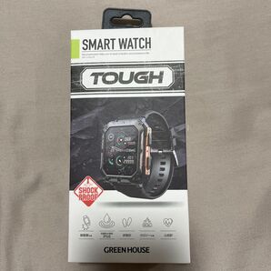 GREEN HOUSE スマートウォッチ TOUGH 耐衝撃 IP68 未使用 GH-SMWGA-BK L000/2411