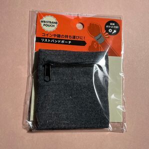 リストバンドポーチ ブラック 小物入れ ジッパー