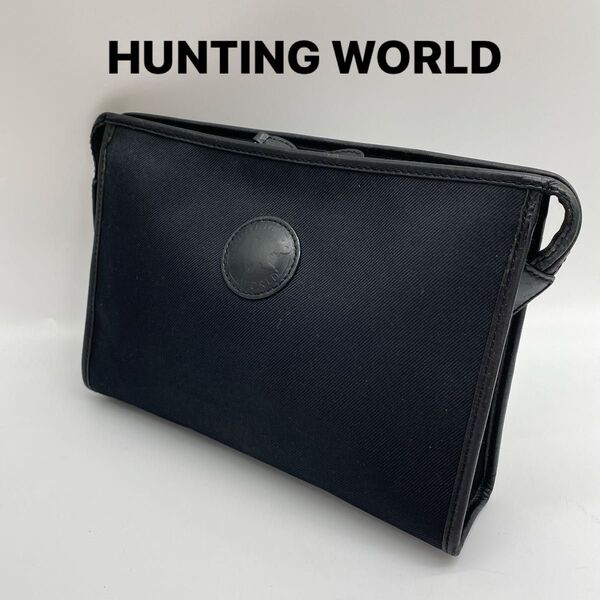 ハンティングワールド ポーチ 黒 ブラック メンズ クラッチバッグ セカンドバッグ HUNTING WORLD