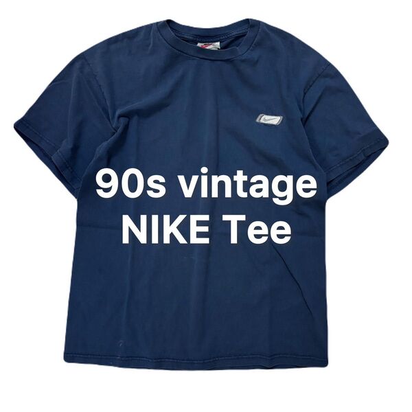 90s NIKE ナイキ Tee Y2K ヴィンテージ ビンテージ アメカジ Tシャツ アメカジ 銀タグ ネイビー