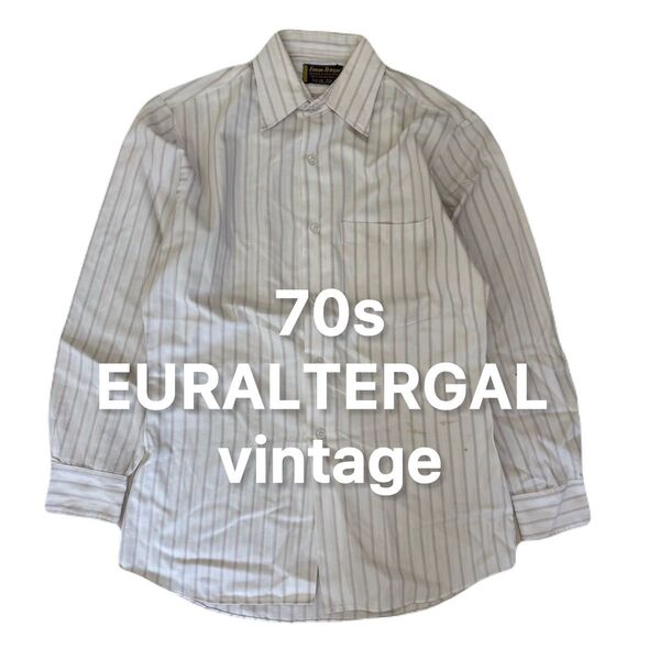 70sビンテージ EURALTERGAL 長袖シャツ ストライプ ヴィンテージ アメカジ 古着