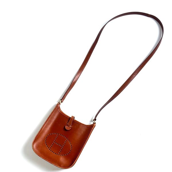 HERMES エルメス エヴリン TPM ミニエヴリン オールレザー ゴールド