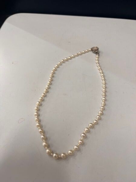 パールネックレス パール SILVER刻印 本真珠 一連