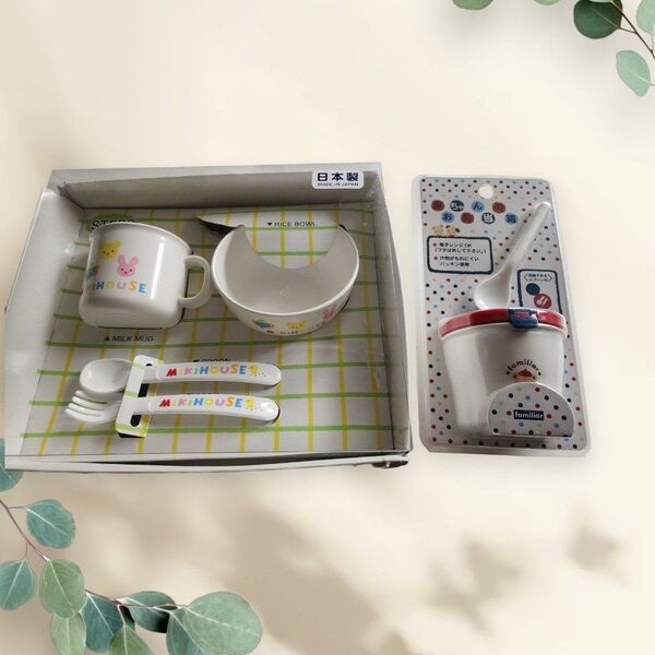 【未使用】ミキハウス 食器セット・ファミリア 赤ちゃんのお弁当箱 セット