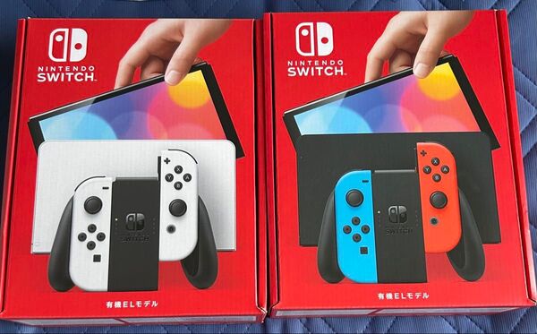 Nintendo Switch 有機ELモデル カラー ネオン/ホワイト 2台セット 新品未開封 店舗印有りとなし