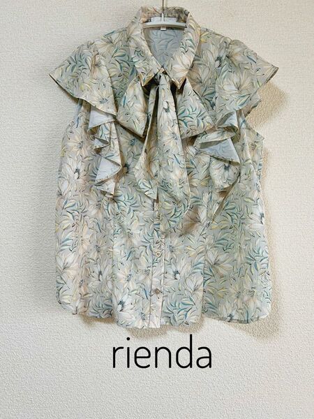 rienda リエンダ フリルスリーブ ボウタイ ブラウス