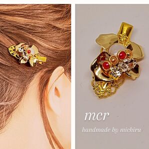 ハンドメイドアクセサリー ヘアクリップ