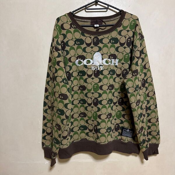 値下げ!BAPE×COACH エイプ コーチ トレーナー メンズ XXL スウェット