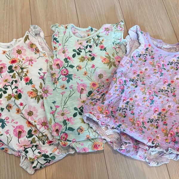 【Next baby/ネクスト】花柄ロンパース3枚セット★美品