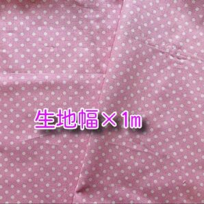 セブンベリーシーチング生地ドット柄 ピンク/ホワイト
