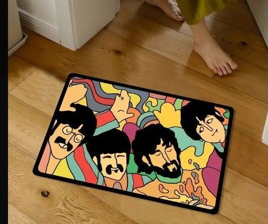 ビートルズ 玄関マット 室内マット 40cm×60cm レトロ マット ラグ カーペット