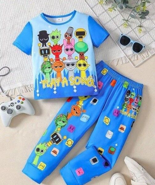 スプランキー 上下セット 100cm パジャマ キッズパジャマ 半袖 Tシャツ
