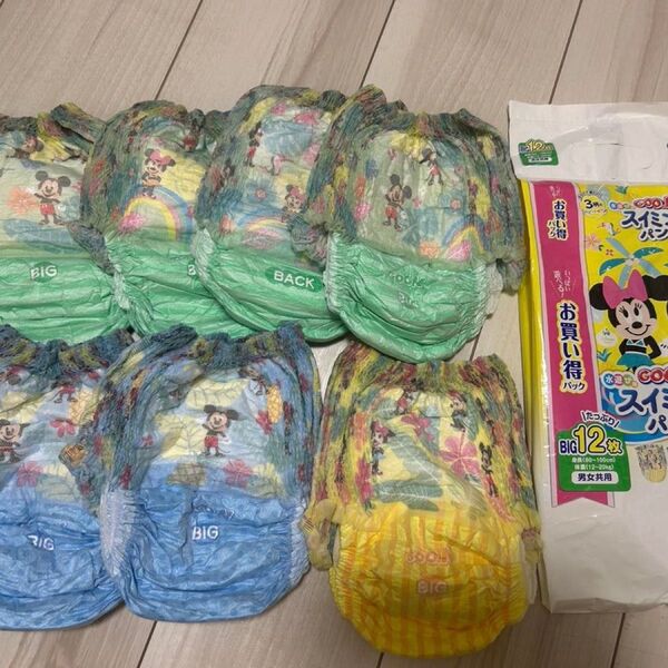 【7枚】男女共用 GOON グーン 水遊び用 スイミングパンツ ビッグ ディズニー ミッキーミニー