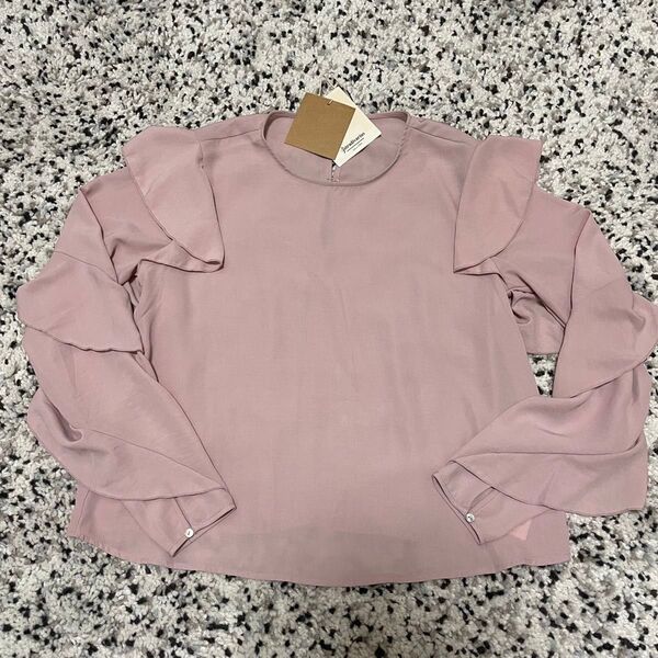 ストラディバリウス フリルトップス 長袖 カットソー M ピンク ZARA ユニクロ UNIQLO バレエコア