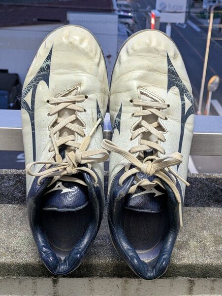 Mizuno スパイク ホワイト/ネイビー25.0cm