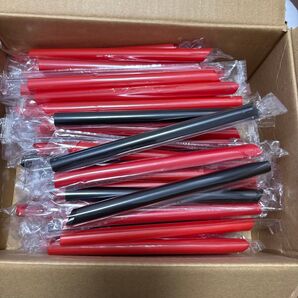 業務用タピオカストロー100本 赤黒混合 個装 プラスチック 先端斜めカット