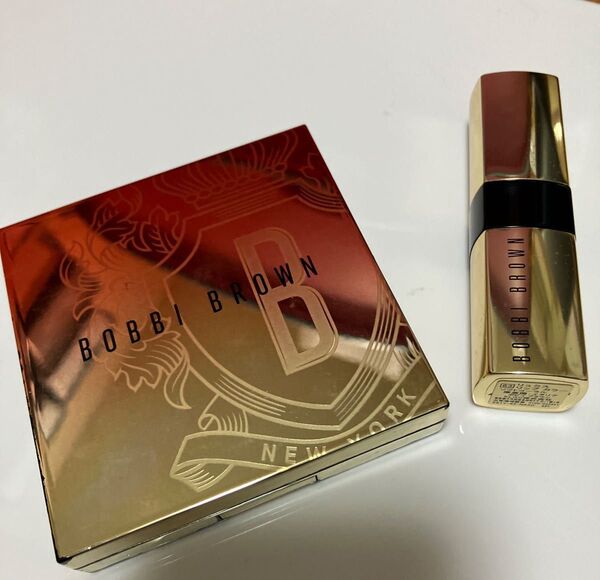2点!BOBBI BROWN ボビイ ブラウン 限定品 ハイライティングパウダー ピンクグロウ(大)&リュクス リップカラー 63