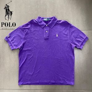 POLO RALPH LAURENポロ ラルフローレン刺繍ロゴ ポロシャツ パープル sizeL