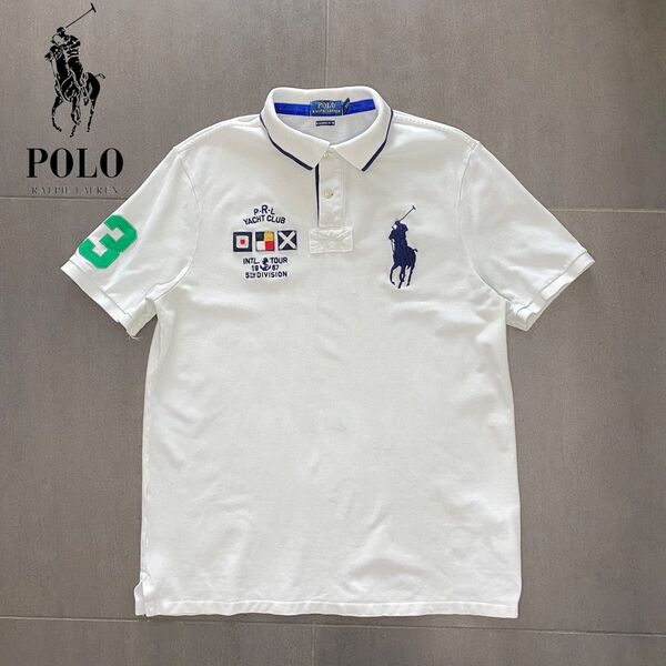 Polo Ralph Lauren ポロラルフローレン ビッグポニー刺繍 ポロシャツ ホワイト sizeM