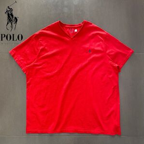 POLO RALPH LAUREN ポロラルフローレン Vネック スモールポニー刺繍 カットソーTシャツsize XXL