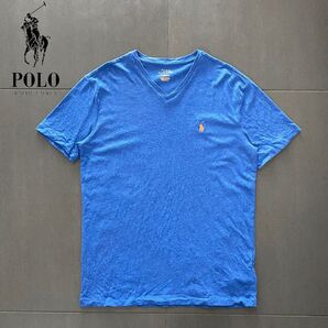 POLO RALPH LAUREN ポロラルフローレン Vネック スタンダード カットソー ブルーsize S
