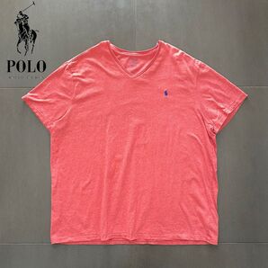 POLO RALPH LAUREN ポロラルフローレン Vネック スタンダード カットソー コーラルピンクsize XXL