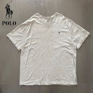 POLO RALPH LAUREN ポロラルフローレン Vネック ビッグシルエット カットソー グレーsize XXL
