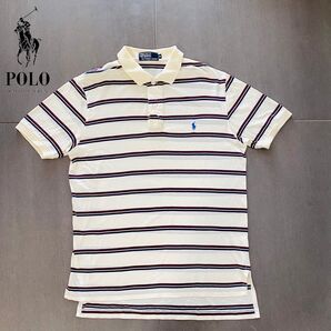 POLO Ralph Laurenポロ ラルフローレン ボーダーポロシャツ ベージュ sizeM