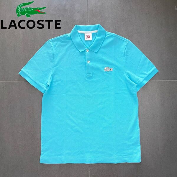 LACOSTE ラコステ 刺繍ロゴ スタンダードポロシャツ ライトブルー size5