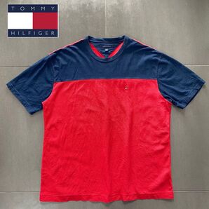 トミーヒルフィガー カットバック ワンポイント刺繍ロゴ Tシャツ XLサイズ