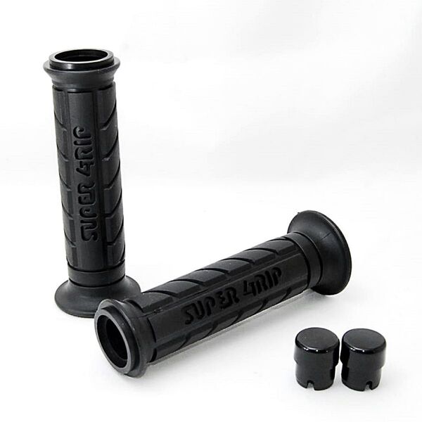 スーパーグリップ 貫通 130mm ブラック 左右セット ハンドルグリップ バイク カスタム グリップ スクーター 原付 ラバー