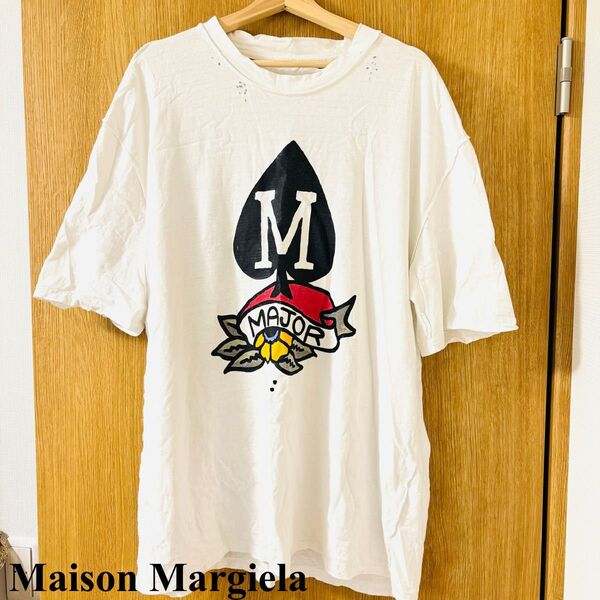 希少 Maison Margiela メゾンマルジェラ Tシャツ ダメージ加工 ホワイト 半袖Tシャツ 半袖