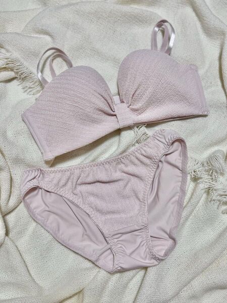ノンワイヤーブラ 下着 上下セット ブラジャー パンツ ショーツ M