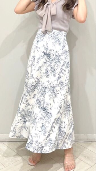 INGNI バックレースアップ トワルドジュイ 花柄 マーメイドスカート ロングスカート