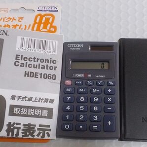 CITIZEN シチズン 電卓 HDE1060Q 10桁表示 手帳カバー付き