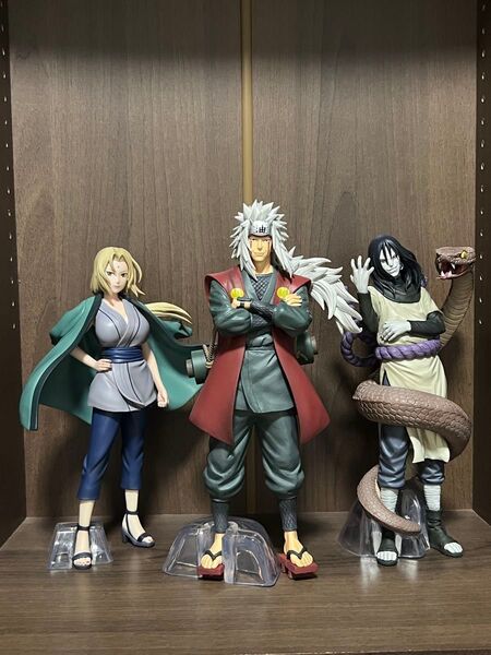 一番くじ NARUTO-ナルト- 疾風伝 伝説の三忍 A賞 自来也 B賞 大蛇丸 C賞 綱手 フィギュア 3点セット 元箱無し