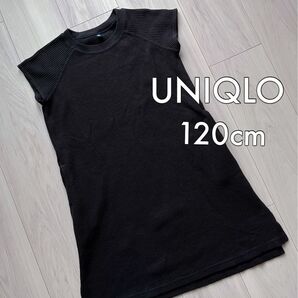 UNIQLO ユニクロ ガールズ ワッフル クルーネック ワンピース キッズ 120cm