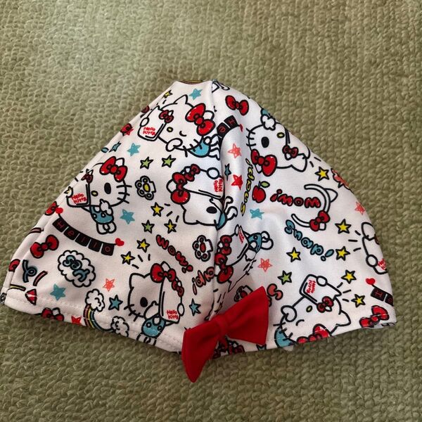 美品 キティちゃん総柄 スイミングキャップ 50〜55センチ