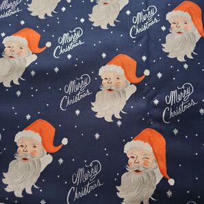 USAコットン RIFLE PAPER ネイビー 2m サンタクロース HOLIDAY CLASSICS