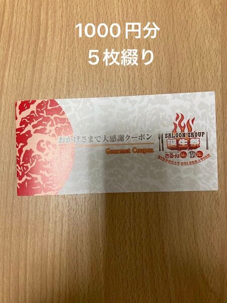 さるーん ステーキ贅 お食事券1000円分×5枚