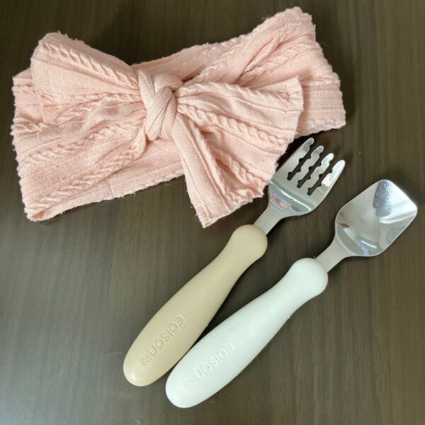 エジソン★子ども用フォーク&スプーン&ヘアバンドセット