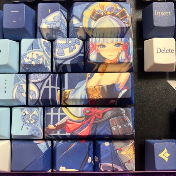 原神 神里綾華 ロジクール G309WL ゲーミングマウス、カスタム仕様ゲーミングキーボード、同人イラストマウスパッドのフルセット