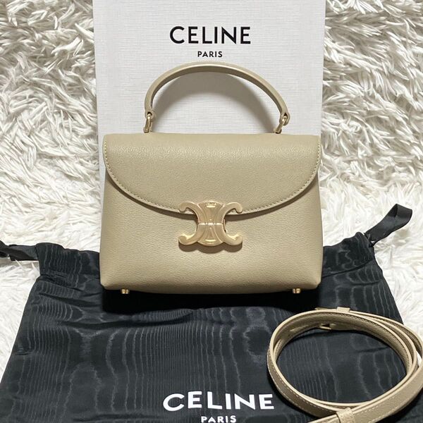 CELINE セリーヌ ティーン ニノ ハンドバッグ ショルダーバッグ トリオンフ金具 ゴールド金具 G金具 2way