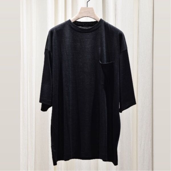 COMOLI 25SS サマーウール半袖Tシャツcharcol size2